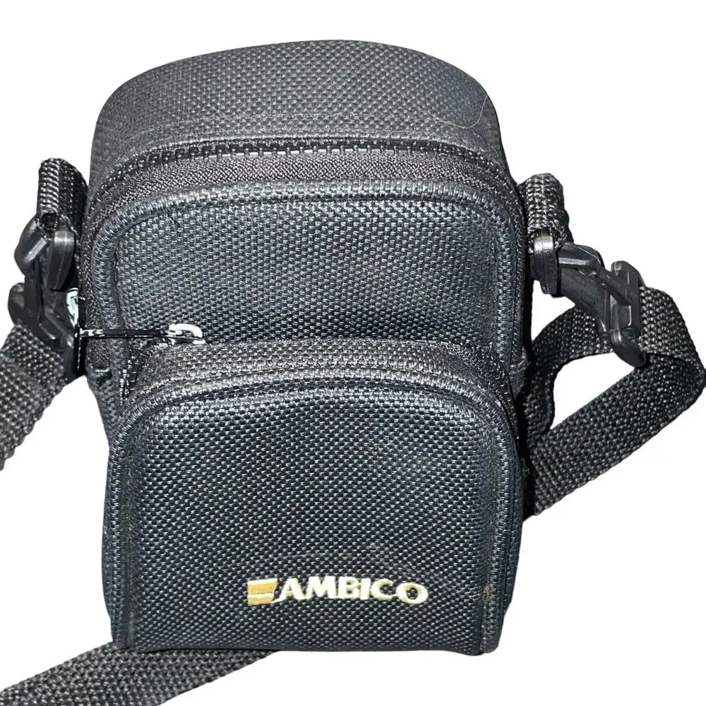 Ambico P-2000 Camera Case Bag Shoulder Strap Belt Loop Pockets Portable Black